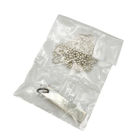 Gucci Plate Necklace 2 Rows Ball Chain Necklace Sv925 Unisex Unused Item - Picture 3 of 6